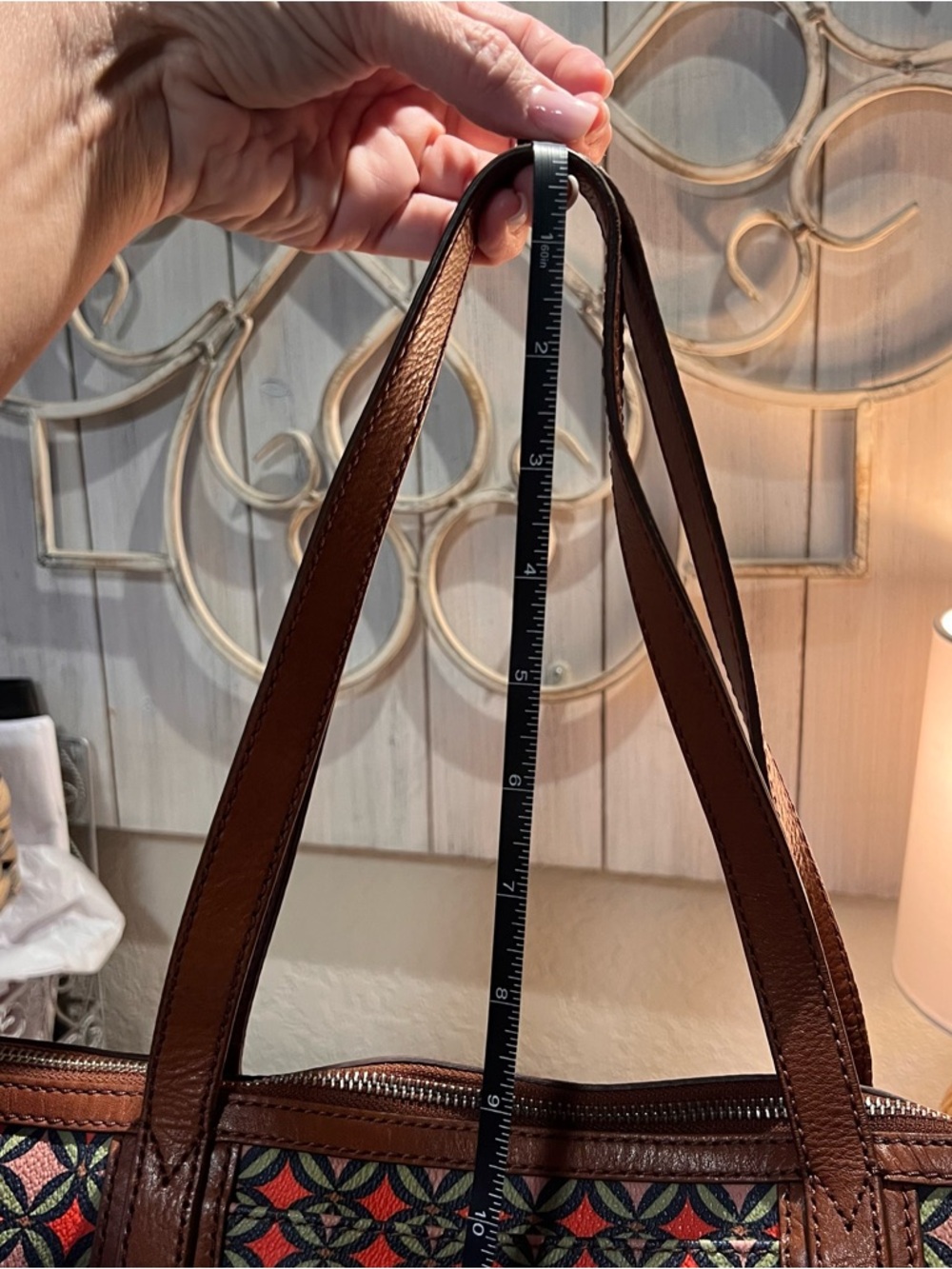 Fossil Sydney Multi-color Coated Canvas Tote Bag - Picture 10 of 13